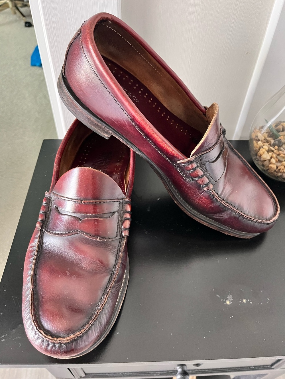 GH Bass Weejuns Men's Burgundy Leather Penny Loafers Sz 9.5